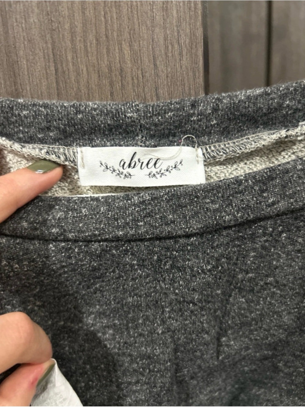 Cozy Two-Tone Gray Raglan Sweatshirt - Picture 3 of 3